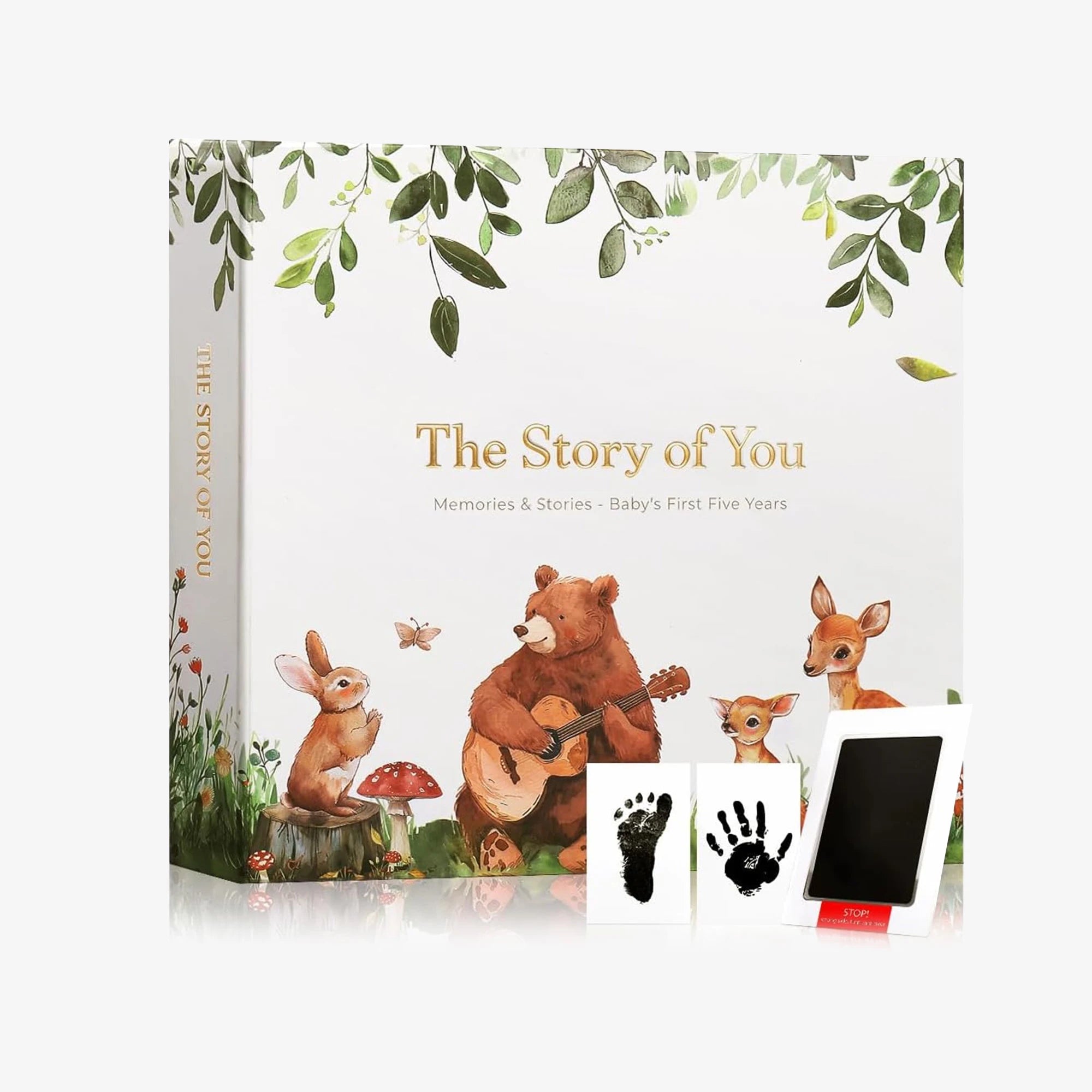 Molekaus 5-year baby memory book and protective keepsake box, featuring a premium neutral cover for documenting early childhood milestones.