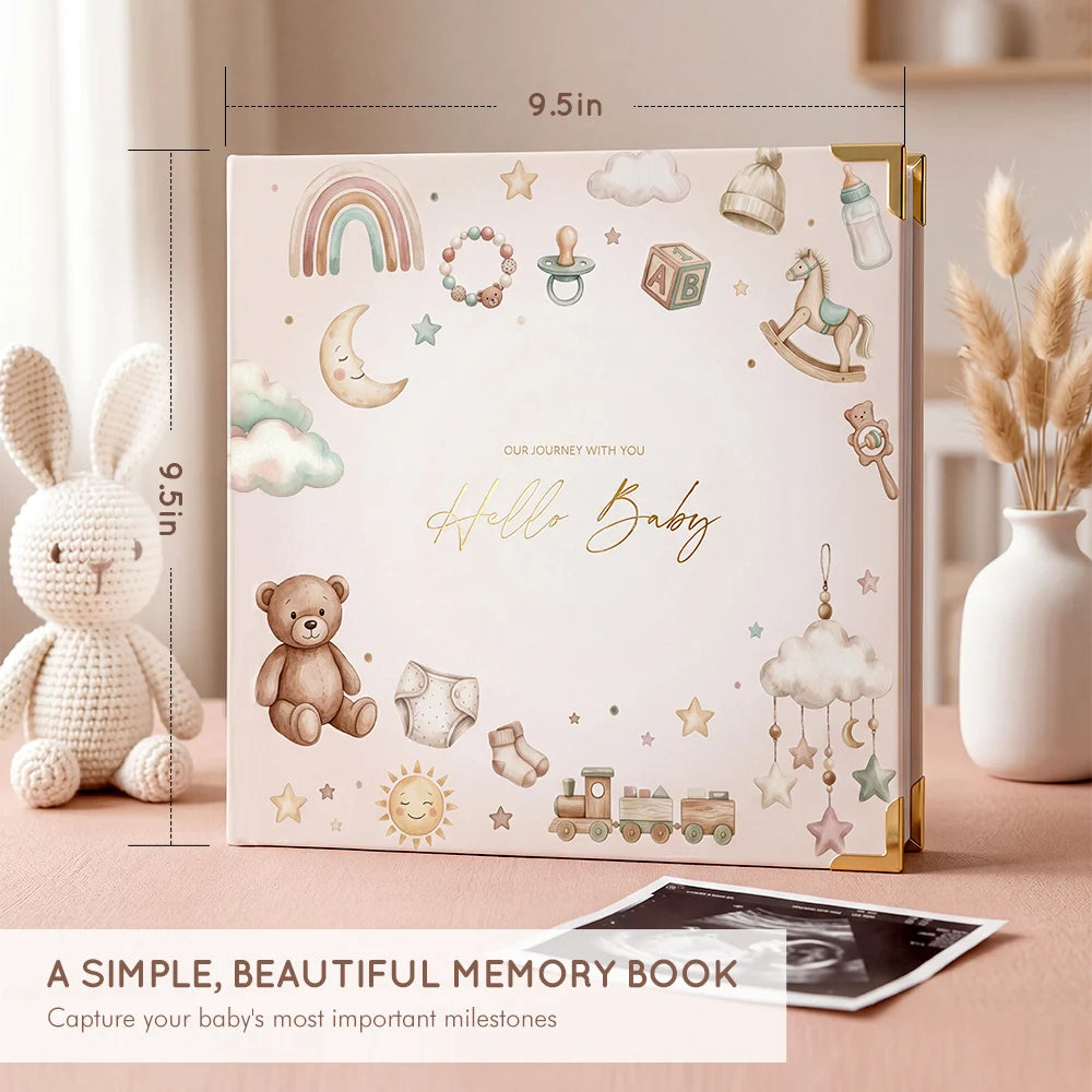 The Molekaus illustrated baby milestone kit featuring artistic keepsake cards for documenting infant development and nursery décor.