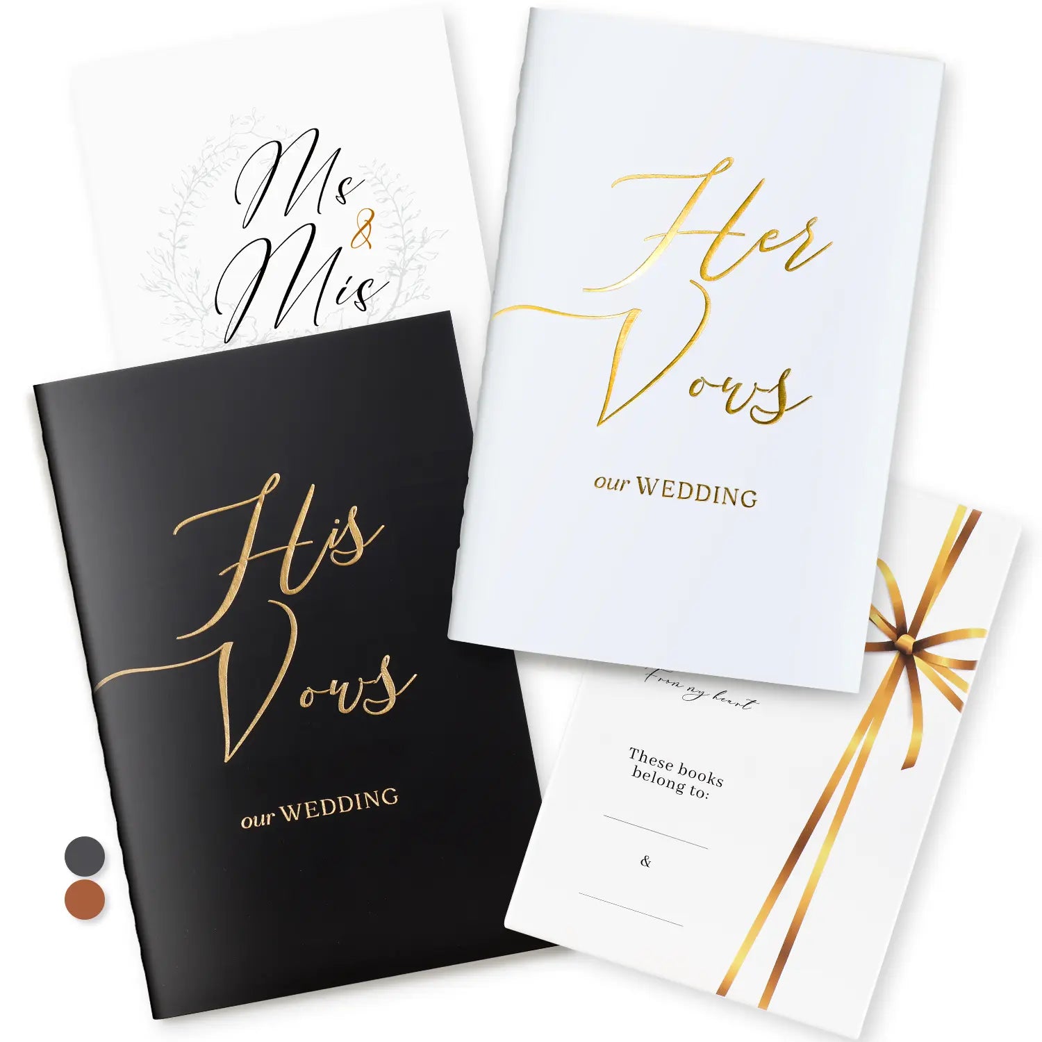 Molekaus His & Hers Embossed Wedding Vow Books