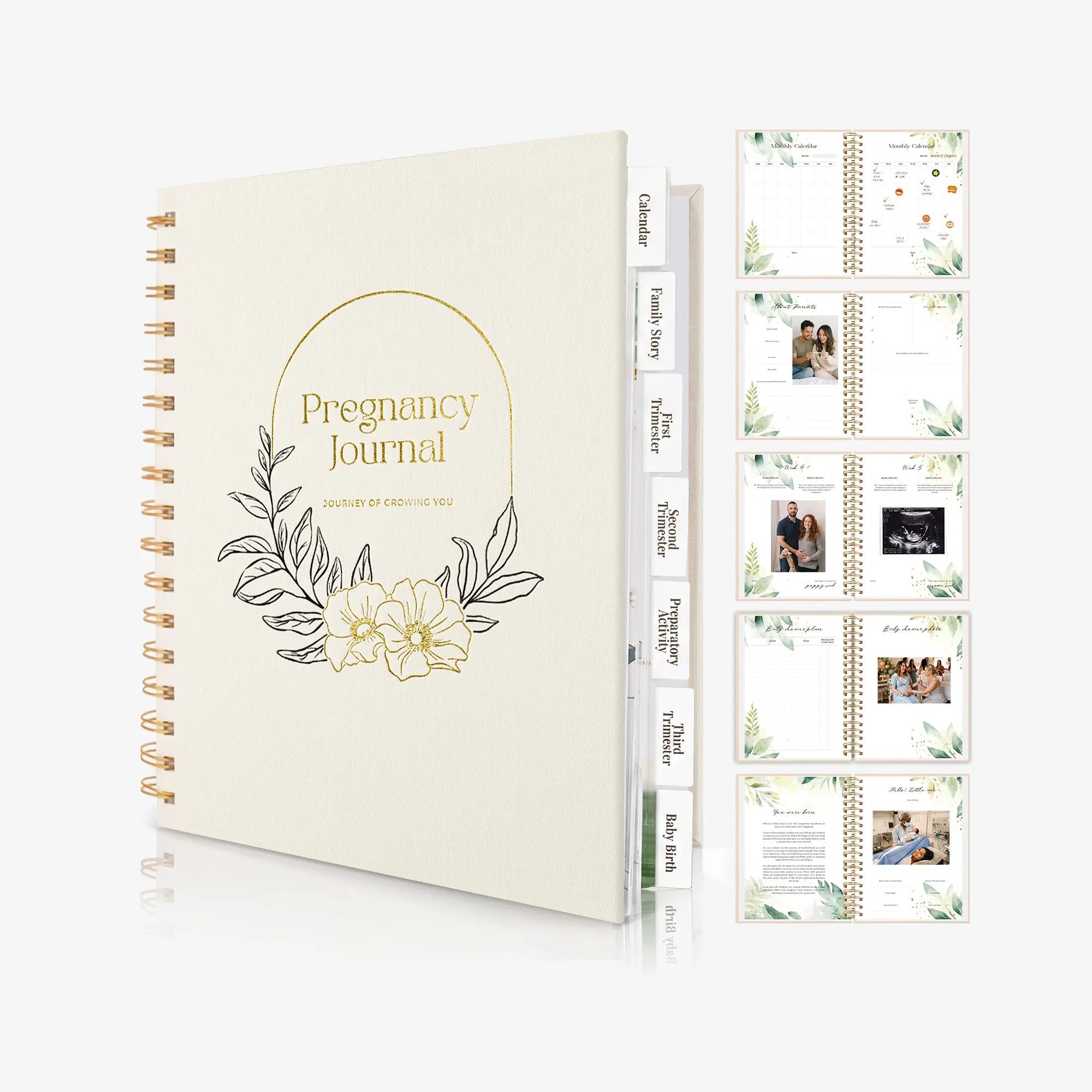 Molekaus 40-week guided pregnancy and baby journal, featuring intentional prompts for documenting your complete motherhood story.